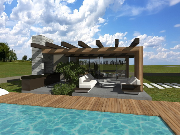 arhitectura pavilion piscina gradina